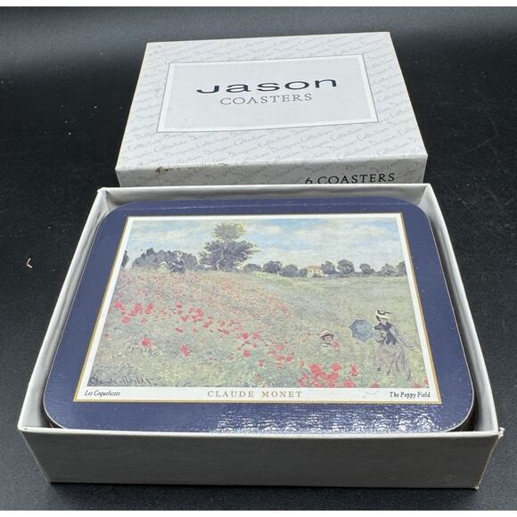 Vintage Jason Drink Coasters Set Of 6 With Box Claude Monet Artwork New -S1K - Picture 4 of 7
